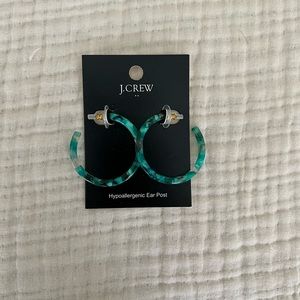 J. Crew blue hoop earrings